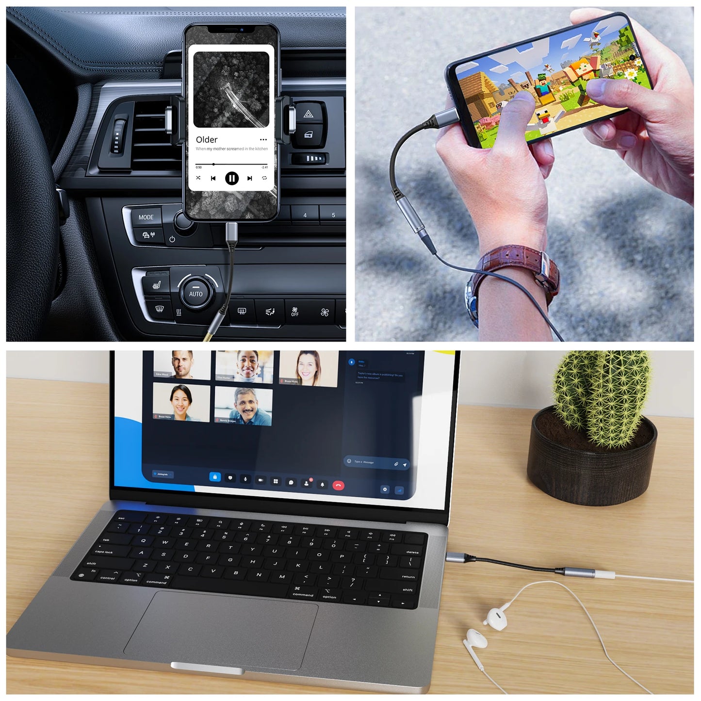 Type C to 3.5mm Jack Earphone Adapter USB-C 3 5mm Audio Cable Converter For IPhone 15 15 Pro MAX Samsung Galaxy Huawei Xiaomi