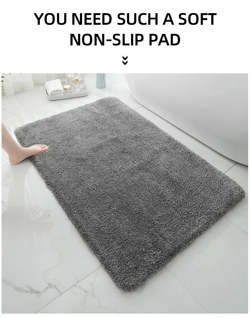 2PCS Soft Comfortable Thick Plush Floor Mat,Bathroom Floor Rug,Bedroom Carpet,Living Room Mat,Water Absorption Anti-Slip