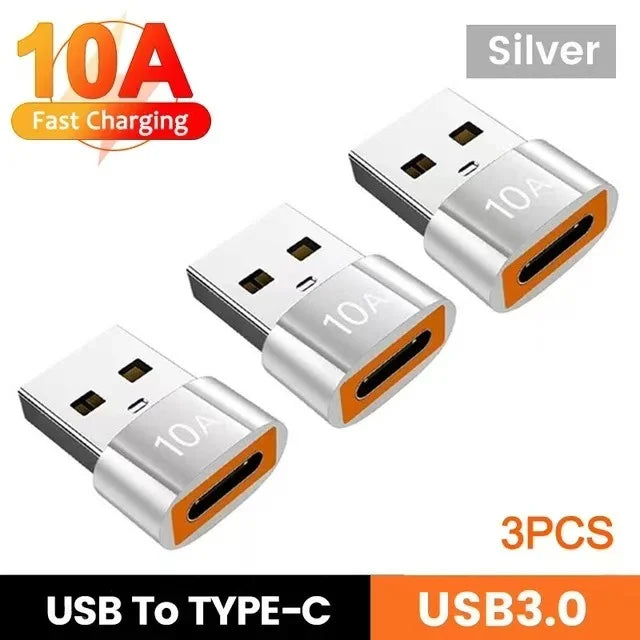 USB To Type-C Adapter 10A OTG USB 3.0 Type C Male To USB Female Converter Fast Charging Data Transfer For Macbook iphone Samsung