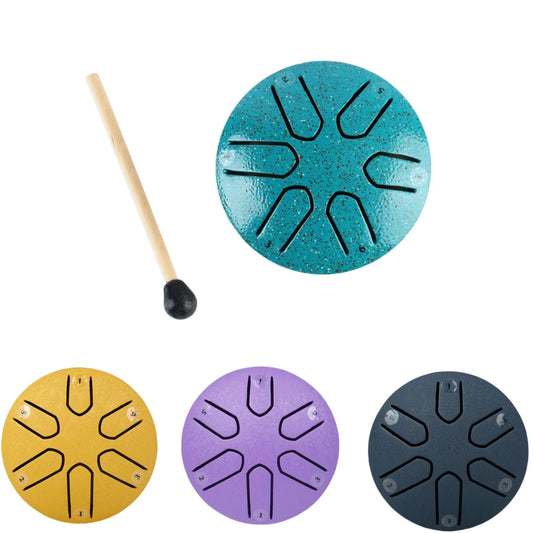 3-Inch 6-Tone Steel Tongue Drum - Mini Handpan Drum with Drumsticks, Beginner-Friendly Percussion Instrument Set