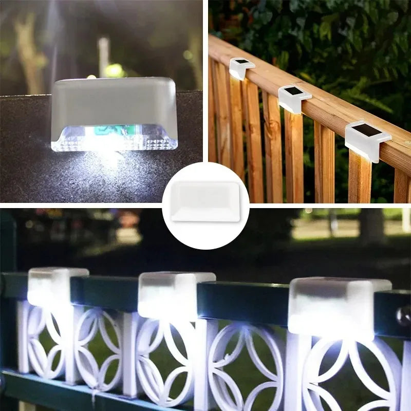 1-20PCS Warm White LED Solar StepLamp Path Stair Outdoor Garden Lights Waterproof Balcony Light Decoration for Patio Fence Light