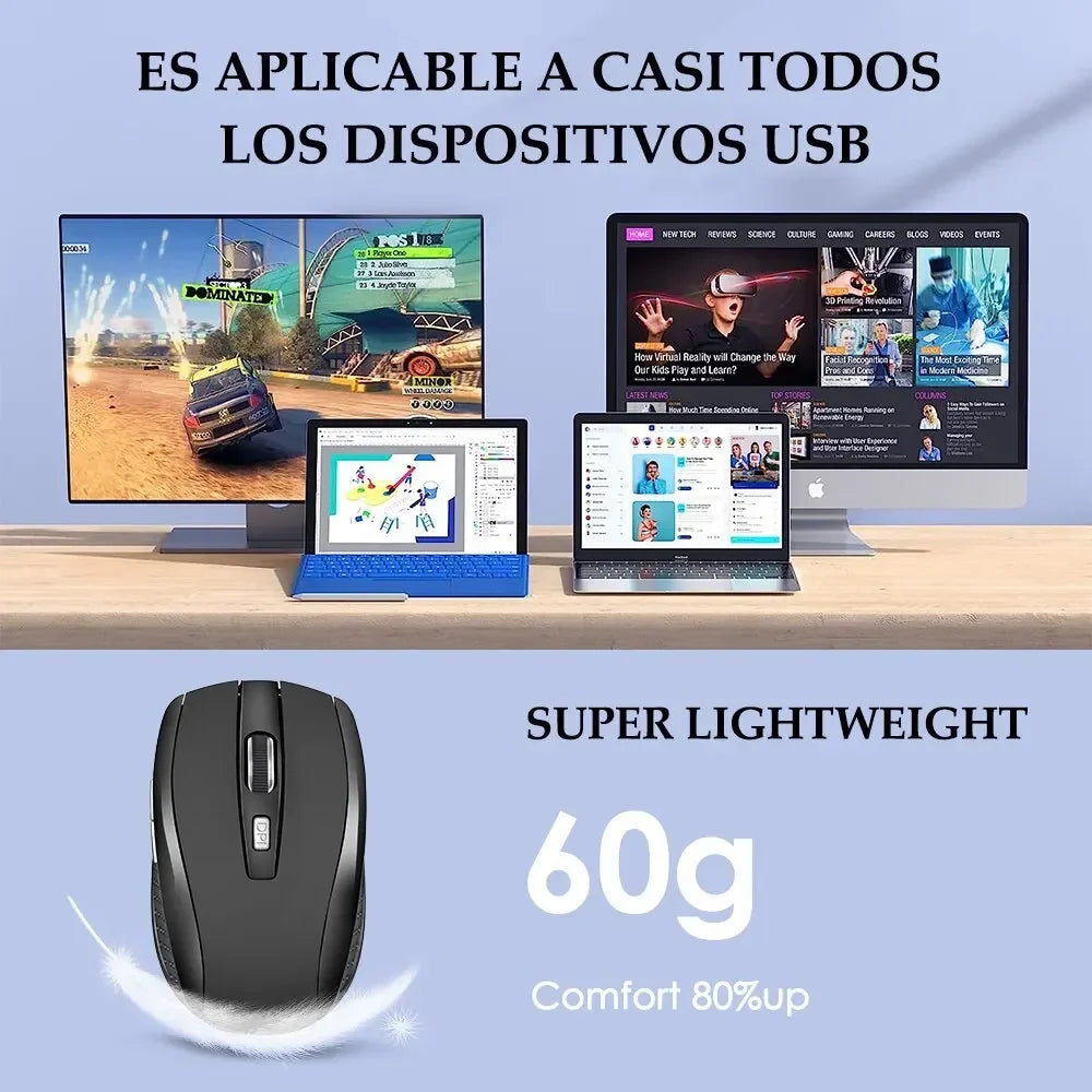 2.4G Wireless Mouse Silent Mouse Portable Charging Mobile Optical Office Mouse Adjustable DPI Level for Laptop