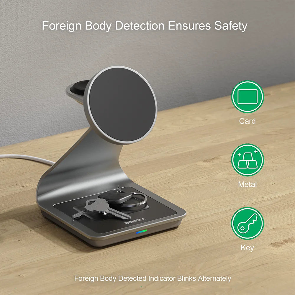 Bonola Magnetic 3 in 1 Wireless Charger Station for Samsung S24 Ultra/S25 25w Fast Charging Stand for Galaxy Watch 7/6/5/Earbuds