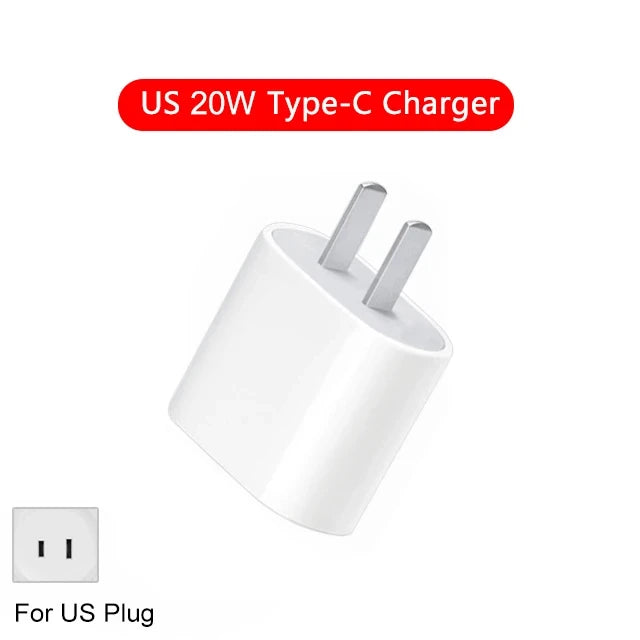 PD 20W Fast Charger For iPhone 16 15 11 12 13 14 Pro Max Plus Fast Charging Cable For Apple iPhone Charger Plug Phone Accessory