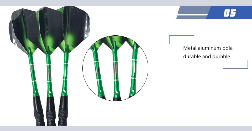New Darts High-quality 3Pcs/set Steel Pointed Darts Professional 20g Indoor Sports Entertainment Dart Green Shafts Flight