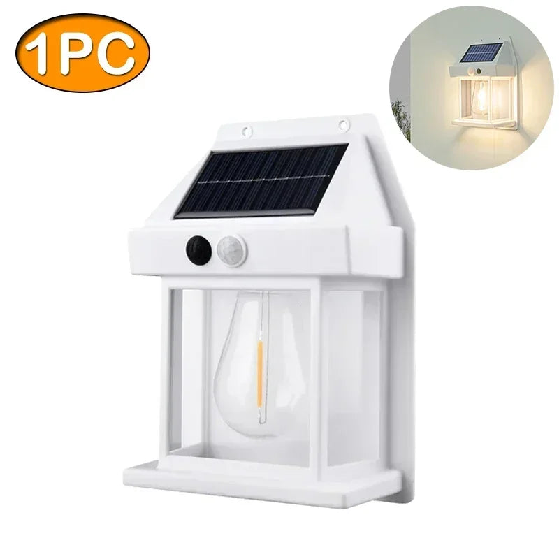 LONGRIVER Solar Tungsten Night Lamp Intelligent Motion Sensor Wall Lamp BK-888 Waterproof Courtyard Garden Decoration Lantern