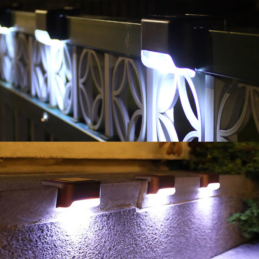 1-20PCS Warm White LED Solar StepLamp Path Stair Outdoor Garden Lights Waterproof Balcony Light Decoration for Patio Fence Light