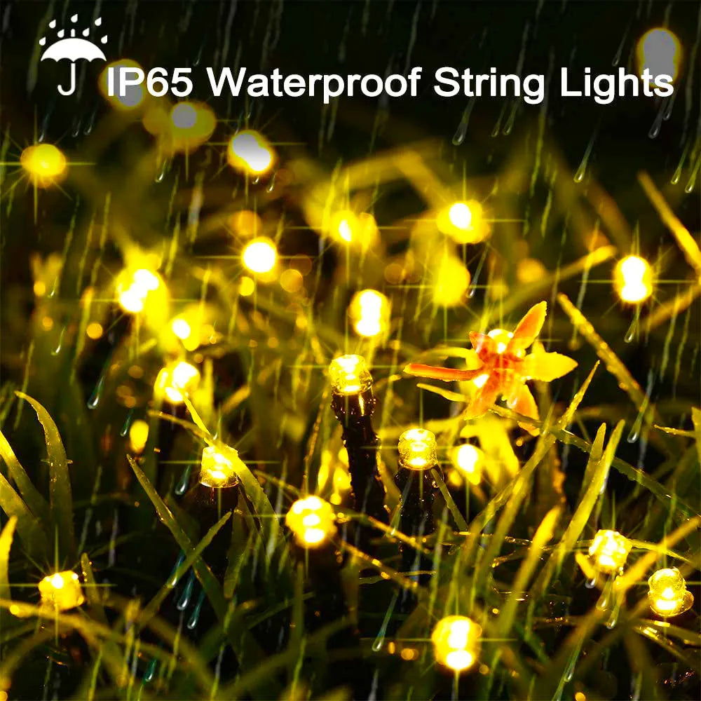 Solar Powered LED String Lights Outdoor Waterproof Fairy Lights String Solar Garland for Patio Wedding Christmas Garden Light
