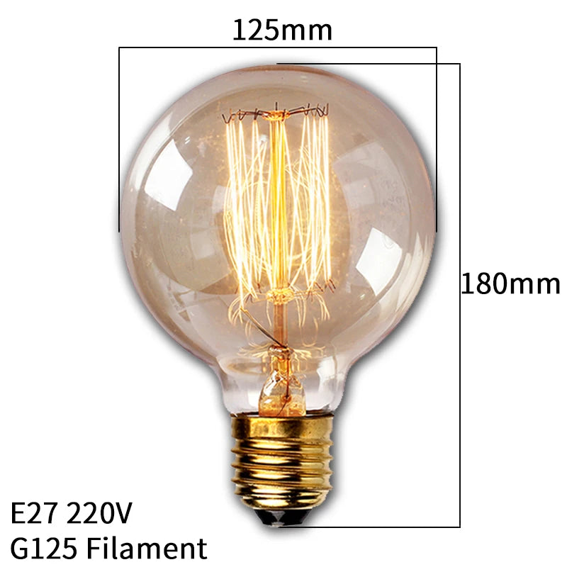 4pcs/lot Retro Edison Light Bulb E27 220V 40W ST64 G80 G95 T10 T45 T185 A19 A60 Filament Light Vintage Ampoule Edison Lamp