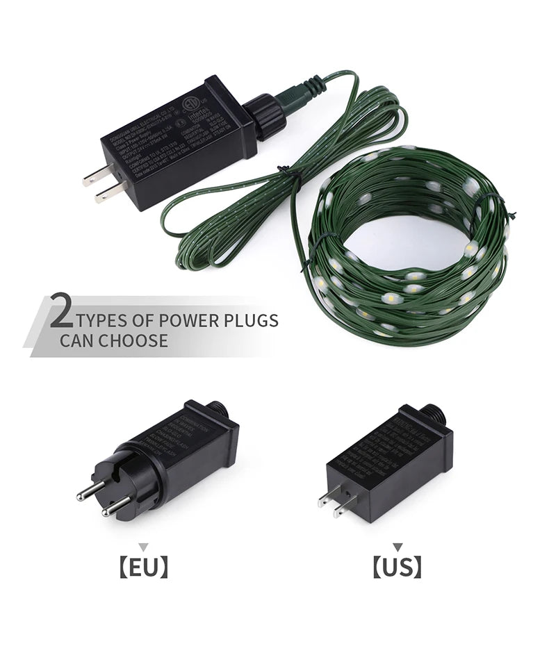 30M 20M 50M 10M 100M LED String Light 24V RGB Warm White Waterproof Outdoor Garland Christmas Decoration Garden Xmas Lights