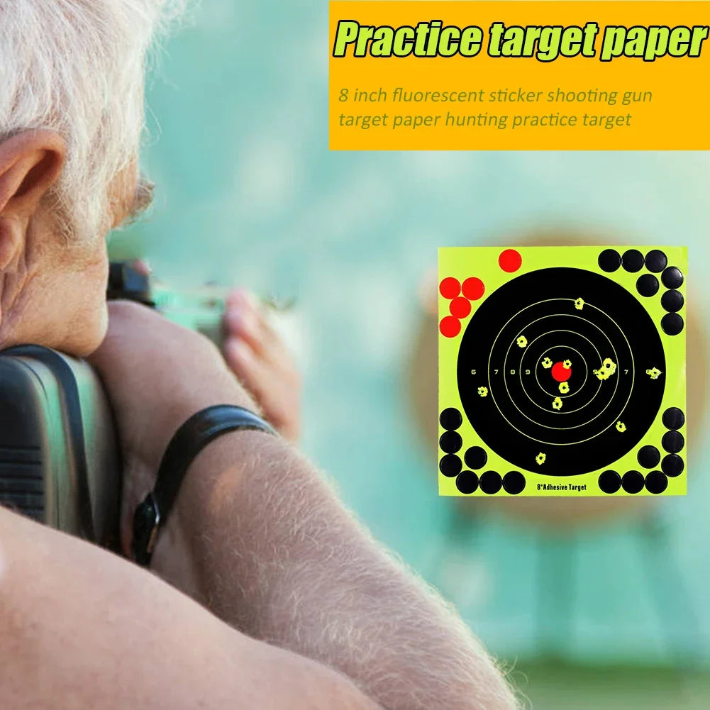 100-10PCS 8-inch Splatter Target High Visibility Adhesive Shooting Target Stickers Reactive Hunting Shooting Training Paper