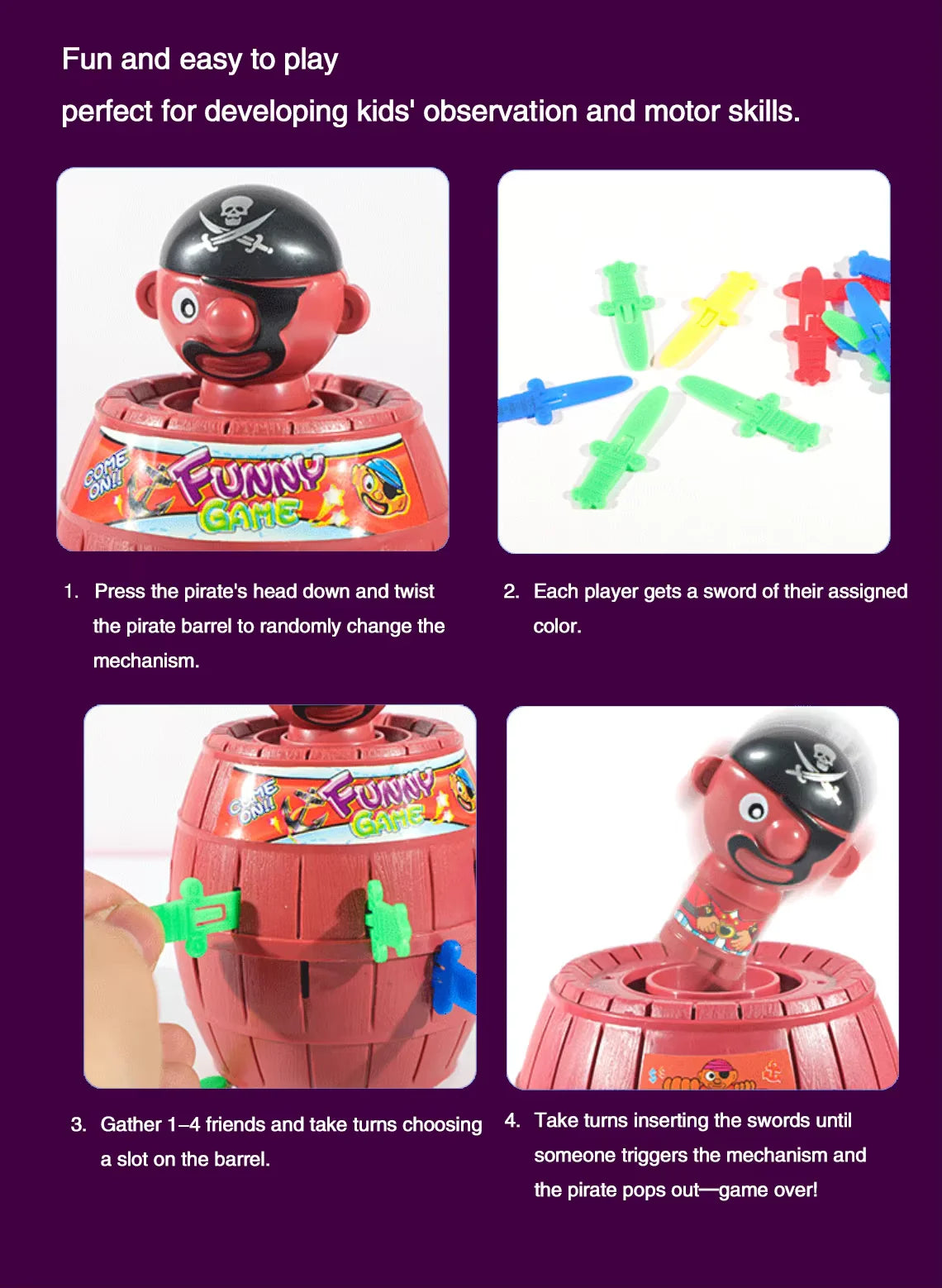 Children's Party Fun Prank Toy Pirate Bucket Toy, Lucky, Jump, Sword, Explosion, Interactive Family Fun Games