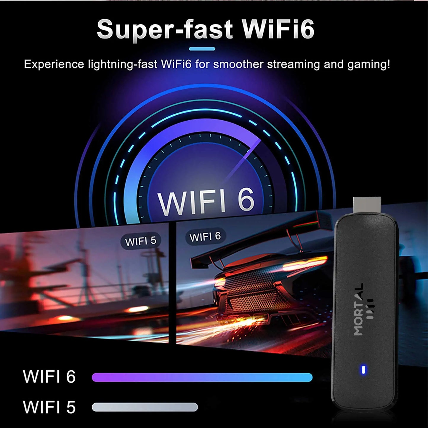 Factory Directly Android14 TV Stick Home theater Mortal Q8 Support 4K@60fps Video Wifi6 Allwinner H313 Quad Core Voice Remote