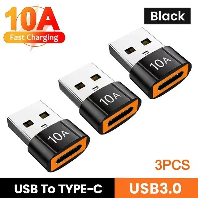 USB To Type-C Adapter 10A OTG USB 3.0 Type C Male To USB Female Converter Fast Charging Data Transfer For Macbook iphone Samsung