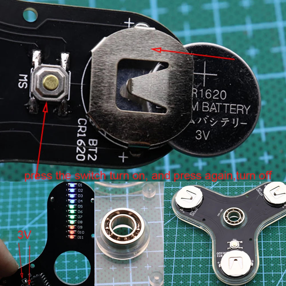 DIY Electronic Top Kit LED Fingertip Gyro Manufacture DIY Kit Fun Top Welding Electronic Components Circuit Board Kit