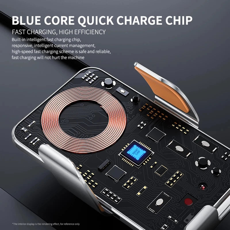 Car Wireless Charger Magnetic Auto Car Mount Phone Holder For iPhone 14 13 12 Samsung Infrared Induction 15W Fast Charging