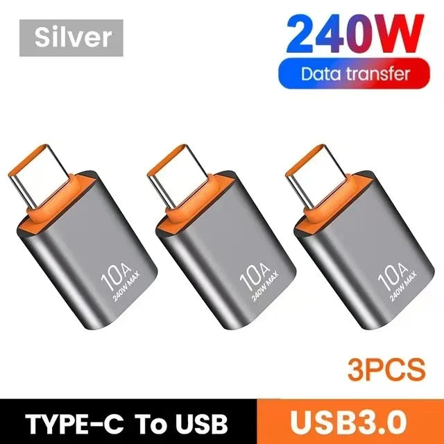 USB To Type-C Adapter 10A OTG USB 3.0 Type C Male To USB Female Converter Fast Charging Data Transfer For Macbook iphone Samsung