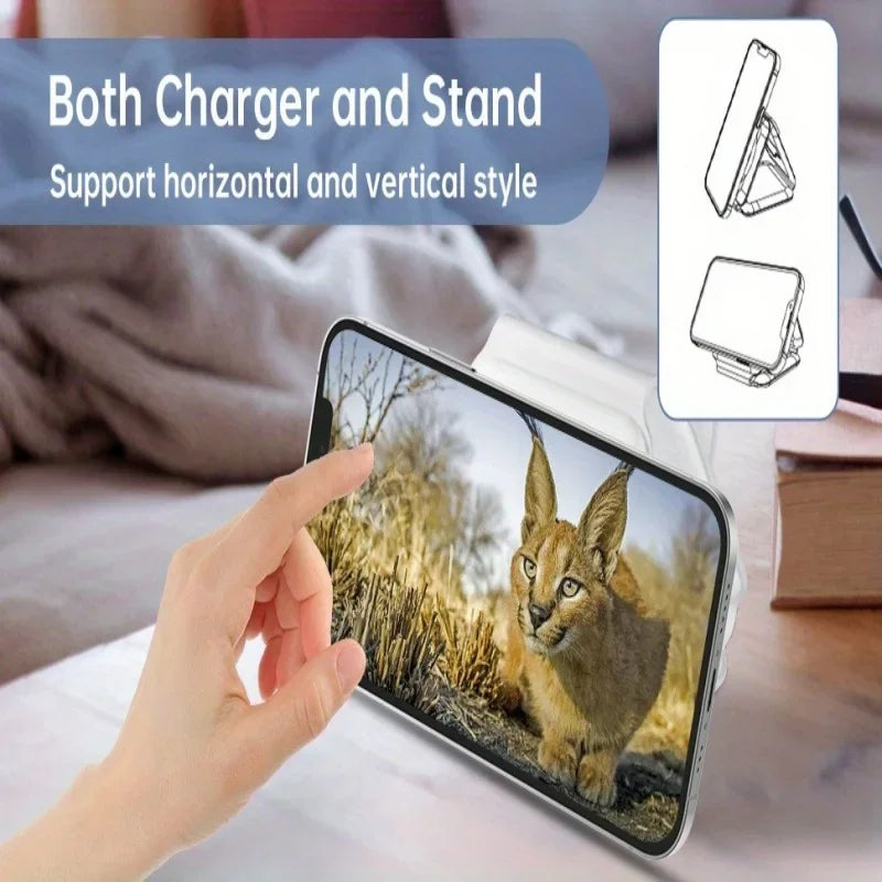 3 in 1 Wireless Magnetic Charger Fast Charging Dock Station Portable Foldable Stand Trip Charger For iPhone Apple Watch AirPods