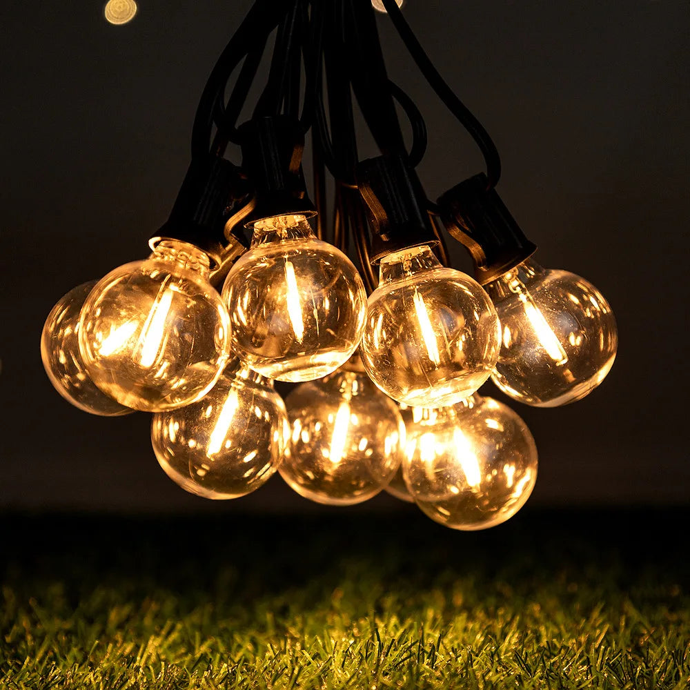 String Lights LED 15 Light Bulbs 10M G40 Globe String Lights Shatterproof Patio Lights for Indoor/Outdoor Commercial Decor Lamp