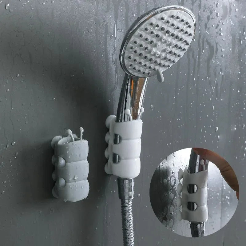 Suction cup showerhead holder, shower holder, bathroom showerhead, non perforated showerhead