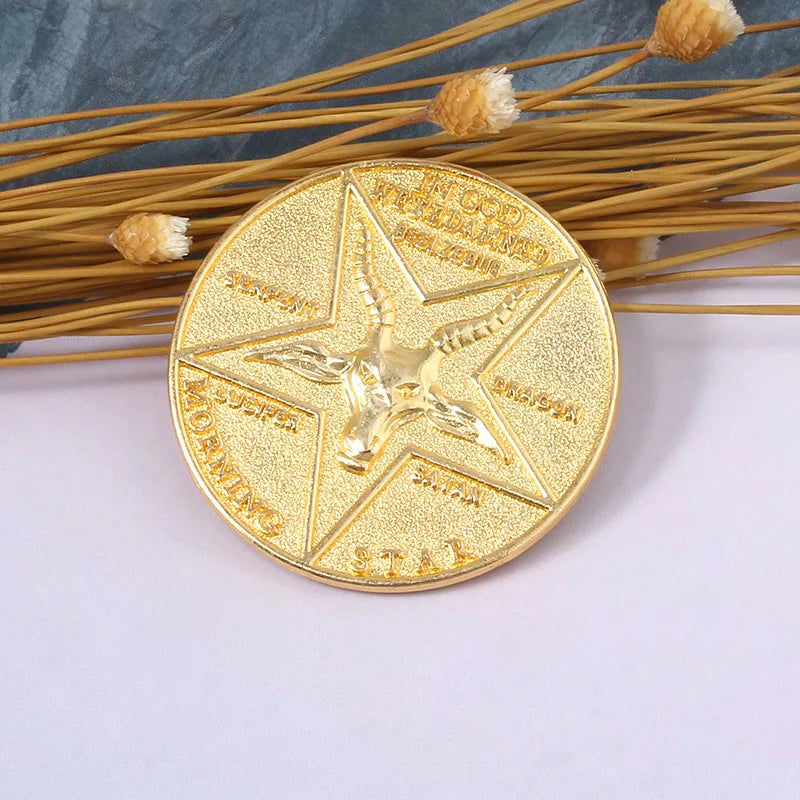 US TV Series Lucifer Morning Star Coin Demon Coin Cosplay Suspense Sommemorative Medal Pendant Phone Chain Charms Gifts