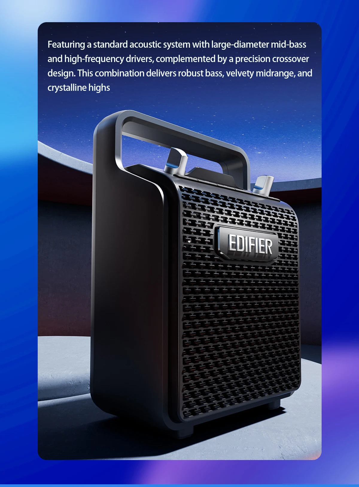 Edifier PP205 Outdoor Portable Bluetooth Speaker Line In USB TF Card Inputs 8 Hours Playback Support Wird Mic Karaoke Speaker