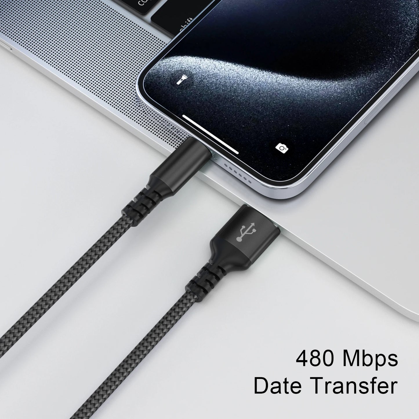 USB to Lightning charge cable for iPhone 14 13 12 11 Pro Max 8 7 6 Fast charging cable Data cable for iPad Mini MFi Certified