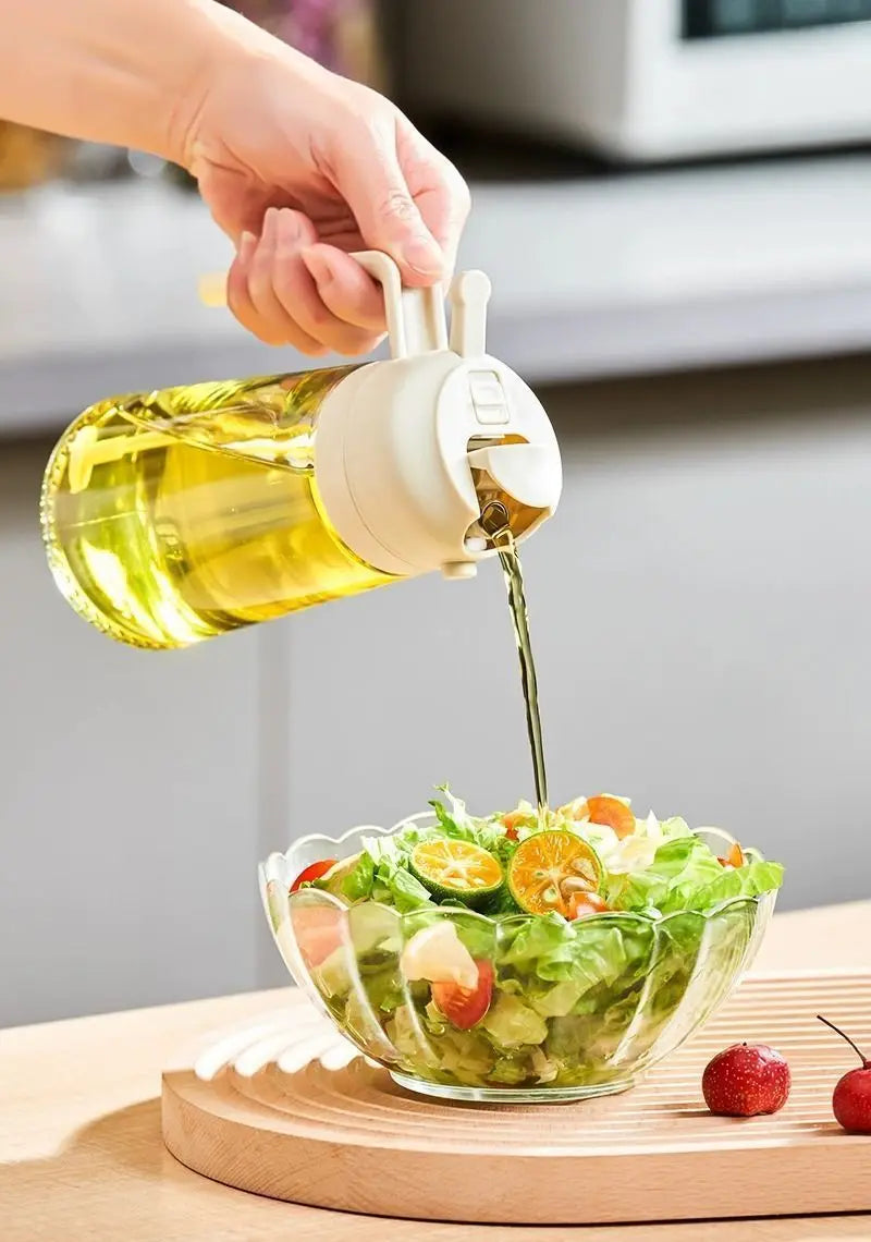 2in1 Kitchen Spray Oil Dispenser Oil Sprayer Polisher or Oil Brush for Air Fryer Salad Grilling Roasting Cooking Kitchen Acceeso