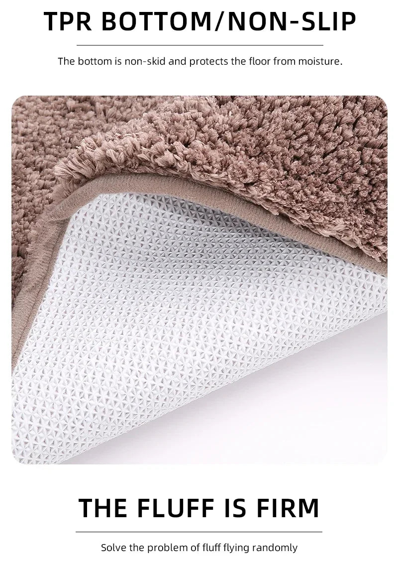2PCS Soft Comfortable Thick Plush Floor Mat,Bathroom Floor Rug,Bedroom Carpet,Living Room Mat,Water Absorption Anti-Slip