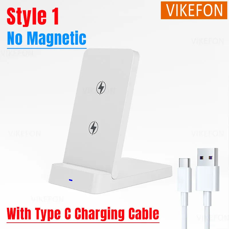 Wireless Charger Phone Desktop Folding Holder Stand For iPhone 16 15 14 13 12 Pro Max Samsung S24 Xiaomi Fast Charging Station