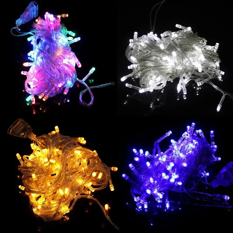 4Mx0.6M Curtain LED Icicle String Lights EU Plug Christmas Garland Droop Light Wedding Garden Street Outdoor Decorative Lighting