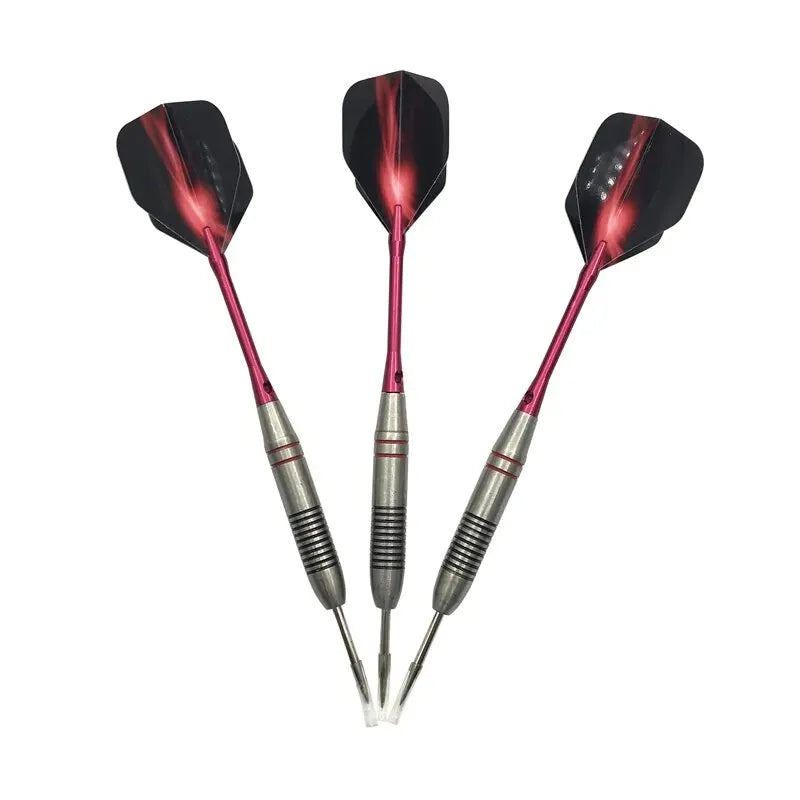 3pcs/1set Of 24g Stainless Steel Dart Needle Anti-fall Fine Aluminum Rod Red Aurora Wing Adult Training Entertainment Games
