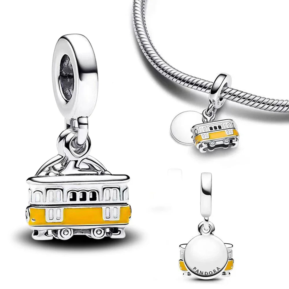 Sterling Silver 925 Gold Glow in The Dark Firefly Pendant Fit Bracelet Women DIY Pendant for Jewelry Making Gifts