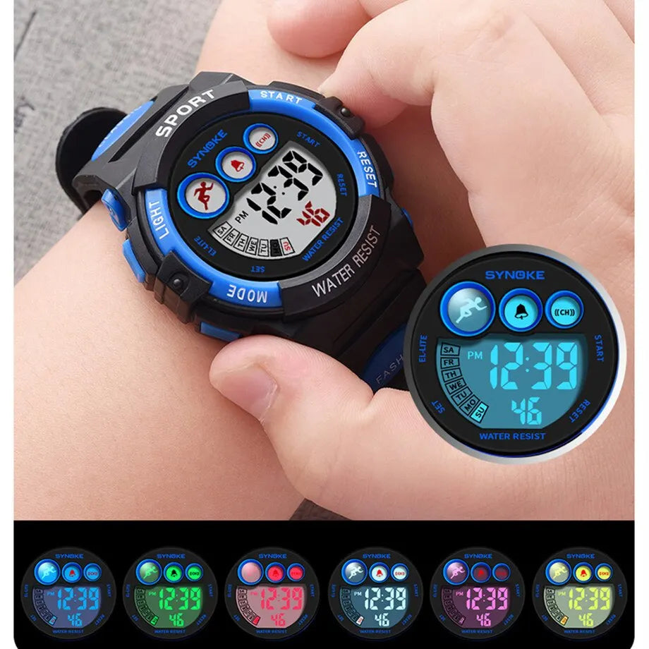 Student Sport Watches For Kids Colorful Electronic Watches Waterproof Clock Children Digital Watch For Boys Girls