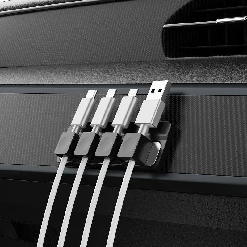 Magnetic Phone Cable Organizer Smooth Adjustable Cord Holder Under Desk Cable Management Pad Wire Keeper Cable Organizer Holder