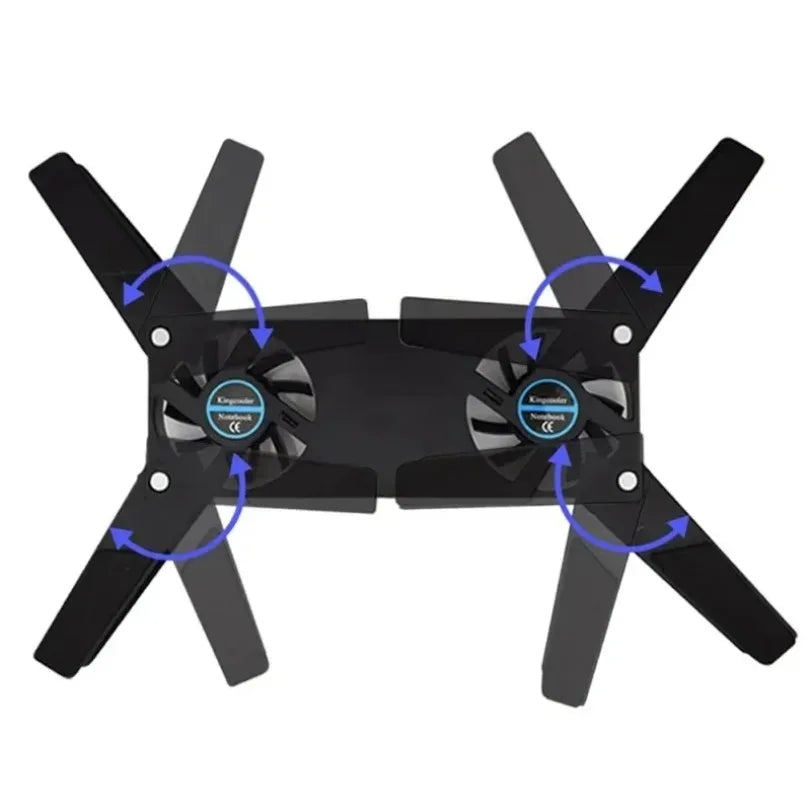 Air-cooling Laptop Cooler Bracket USB Powered Cooling Dock Laptop Cooling Pad 2 Fan for Notepad Universal 7 15" 1 Notebook Stand