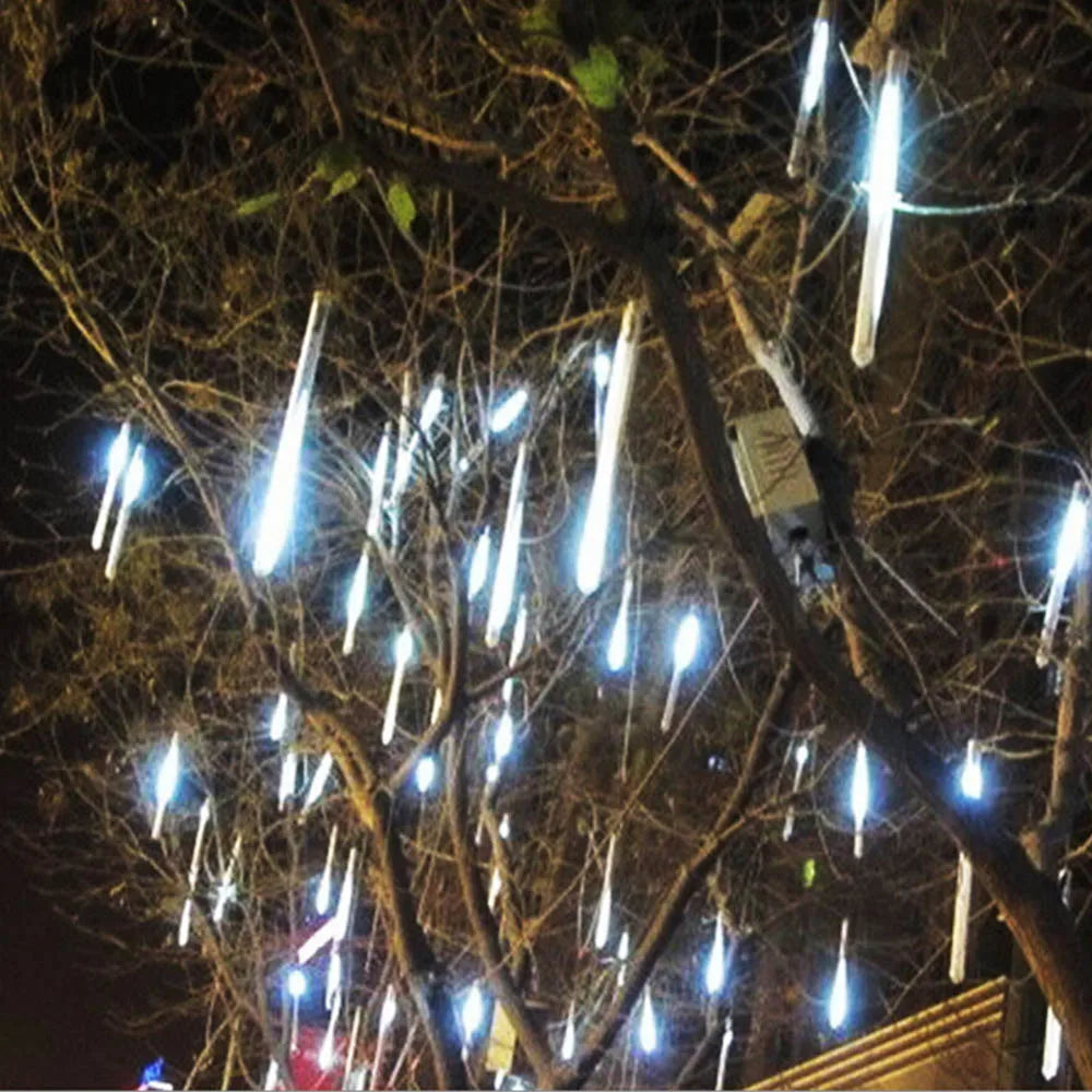 1pc 30CM LED Meteor Shower Rain Lights Waterproof Falling Raindrop Fairy String Light for Christmas Holiday Party Patio Decor