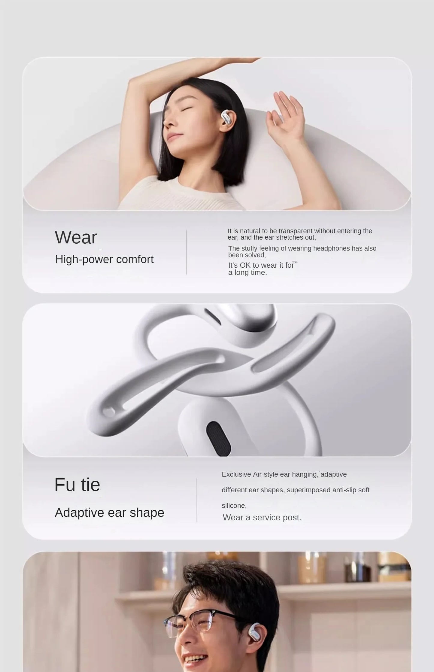 Original SHOKZ T511 OpenFit Air Open Earless Wireless Bluetooth Headphones Sports Headphones HD Call Noise Reduction Support APP