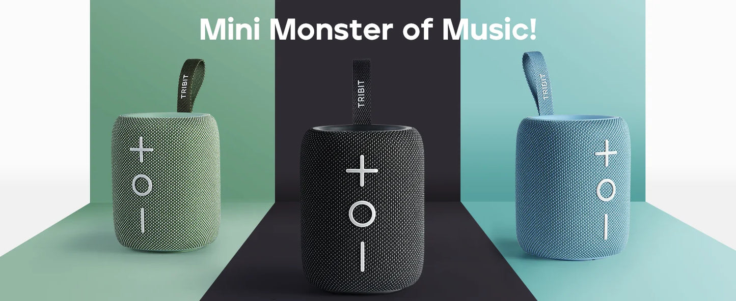 TRIBIT StormBox Mini Bluetooth Speaker, 12W 360° Sound With XBass, LEDs, 12 Hours playtimes, IPX7 Waterproof, For Hiking/Outdoor