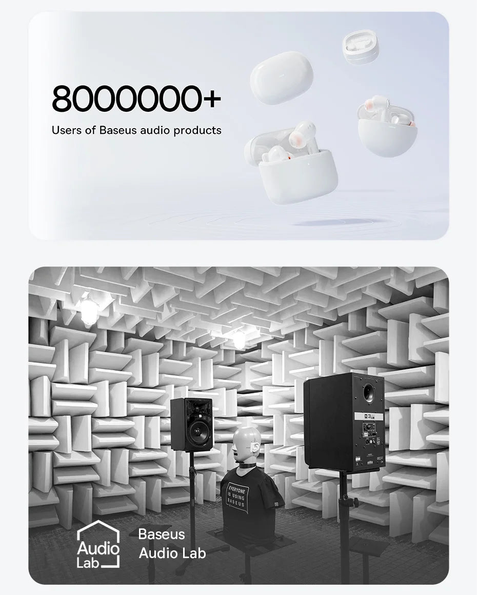 Baseus H1i ANC Wireless Bowie Headphone Bluetooth 5.3 Noise Cancellation Hi-Res 38db 3D Spatial Audio Ear Headsets