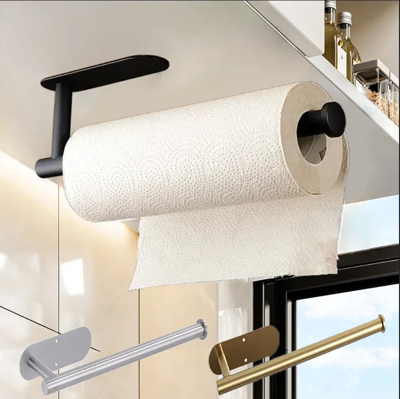1/2PCS Kitchen Paper Towel Holder Toilet Paper Holder Adhesive Tissue Rack Napkin Dispenser Cabinet Storage Bathroom Accessories