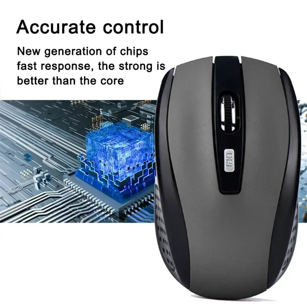 Portable 2.4G Wireless Mouse Ergonomics Mouse Mobile Optical Office Mouse for Notebook Laptop MacBook Adjustable 1600DPI Levels