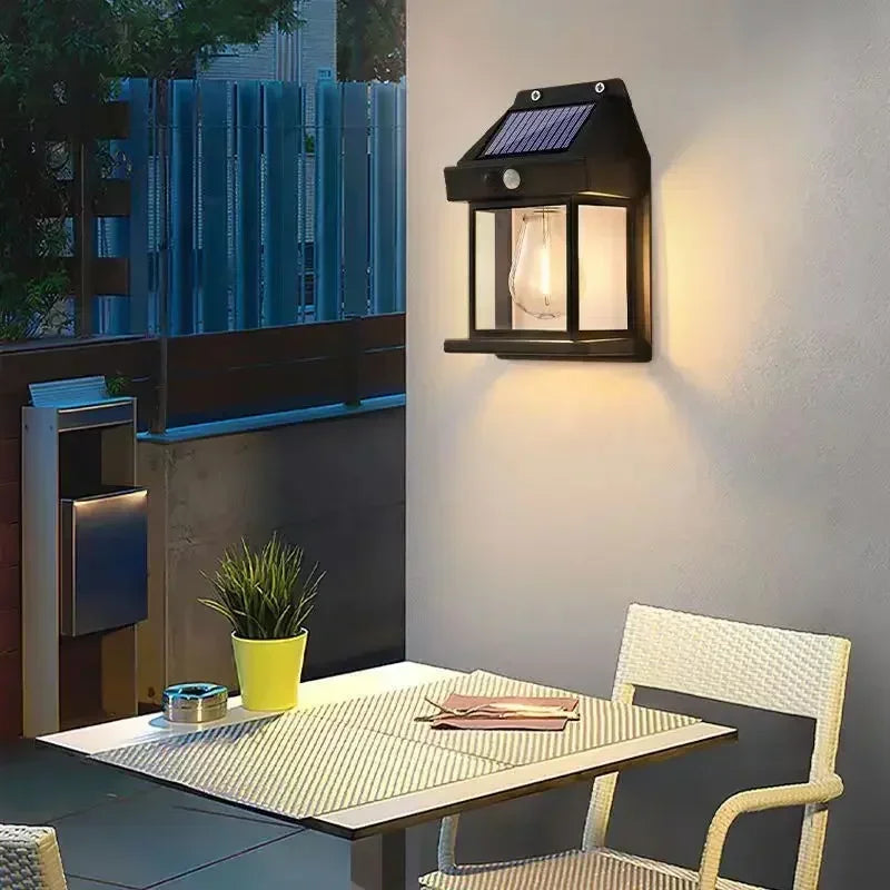 LONGRIVER Solar Tungsten Night Lamp Intelligent Motion Sensor Wall Lamp BK-888 Waterproof Courtyard Garden Decoration Lantern