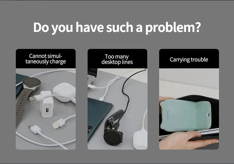 Magnetic 4 in 1 Light Phone Wireless Charger Stand For iPhone 16 15 14 13 12 Pro Max Apple Watch 9 8 Airpods Pro Fast Charging