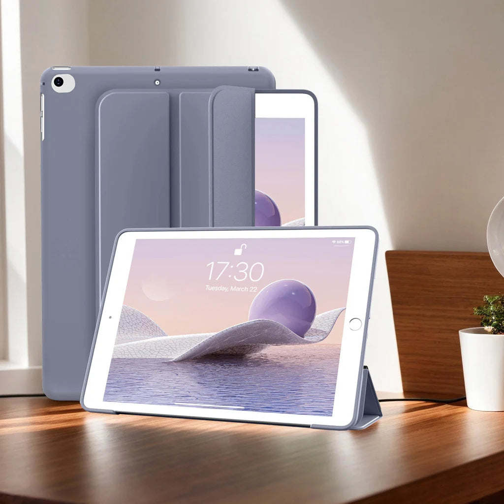 For iPad Mini 5 2019/ Mini 4 3 2 1 7.9 inch, Soft Silicone Shell Trifold Stand Folio Smart Case for iPad Mini 5 4 3 2 1