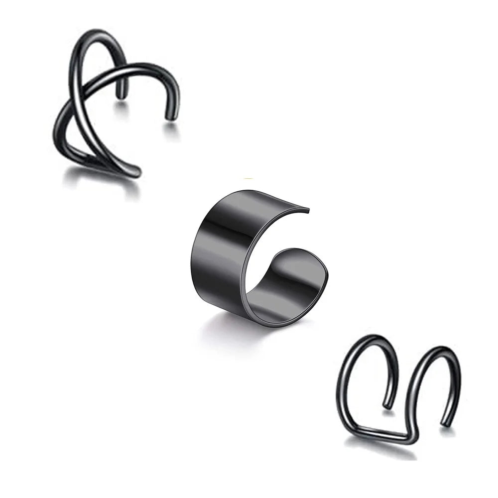 Stainless Steel Clip Earrings for Women High Quality Creative Simple C Non-Piercing Ear Clip Cuff Ear Buckle Trend Jewelry Gift
