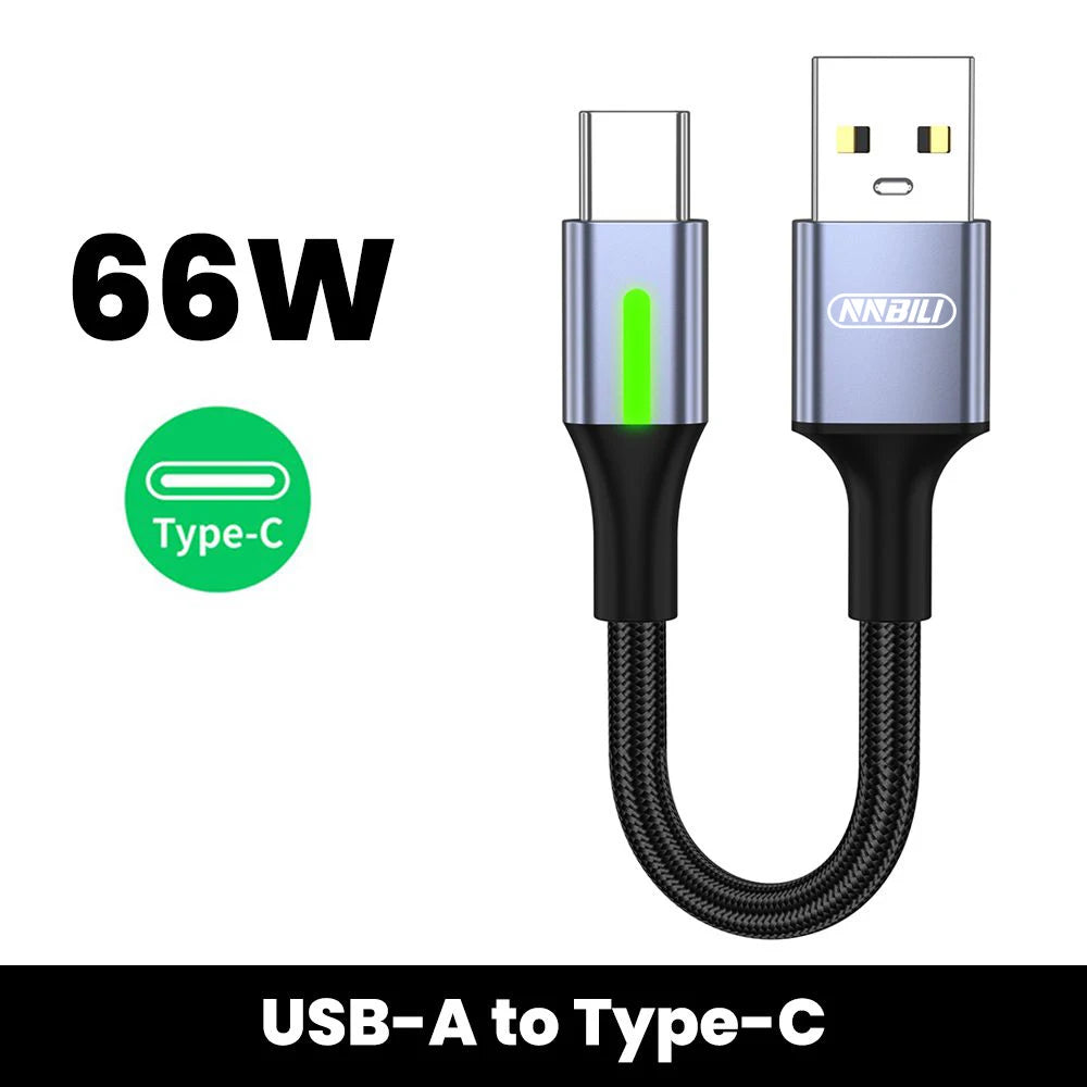 NNBILI 0.25M 0.5M Short Type C to USB C Cable Fast Charging For iPhone16 15 Xiaomi Samsung Huawei Power Bank USB C Data Cable