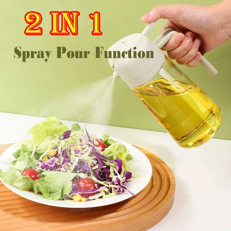 2in1 Kitchen Spray Oil Dispenser Oil Sprayer Polisher or Oil Brush for Air Fryer Salad Grilling Roasting Cooking Kitchen Acceeso