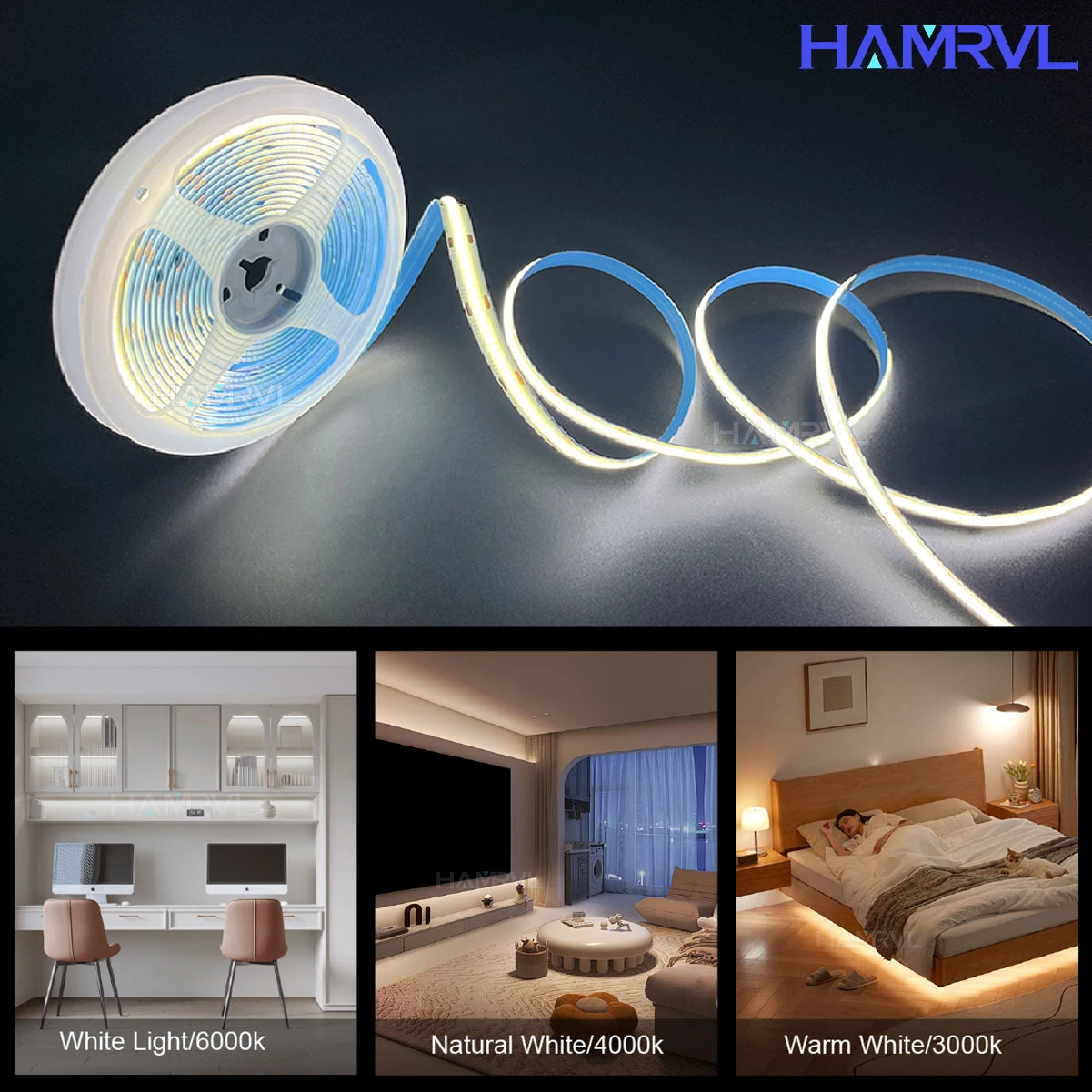 320LEDS/M DC12V COB LED Strip Lights 2M 3M 5M High Density FOB Flexible Diode Tape Light Linear Dimmable 12 Volt Home Decoration