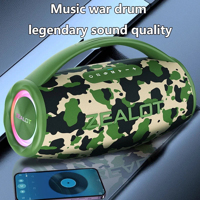 ZEALOT S97 80W Wireless speaker, Outdoor Portable Subwoofer Speaker, Hifi Sound quality,Dual Pairing, Fast Charging,16000mAh.